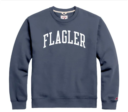 Women's Sweatshirts for Going Out with Friends -Flagler Arch Essential Crew in Denim Blue
