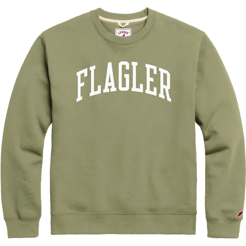 Women's Sweatshirts for Chilly Nights Out -Flagler Arch Essential Crew in Moss Green
