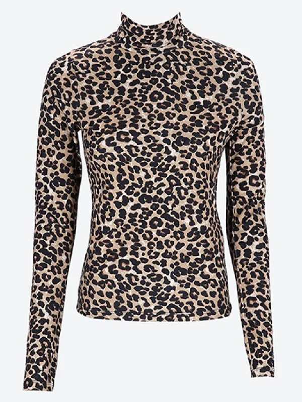 Knit Tops for Everyday Style-Going printed turtleneck