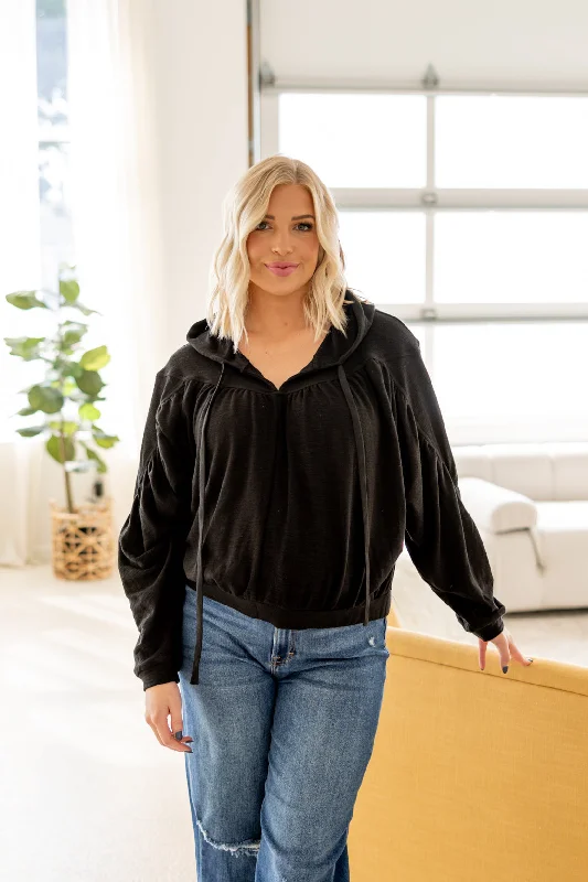 Women's Sweatshirts with Cool and Sporty Vibe -Hope Hooded Pullover | Black