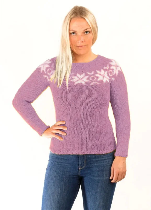 Women's Pullovers Sweater for Autumn Layers-Eykt Wool Pullover Light Berry