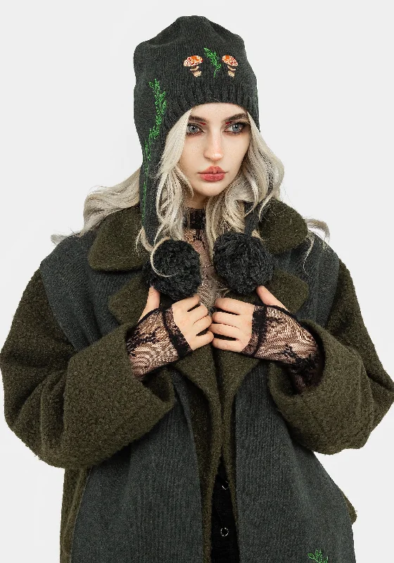 Knit Tops with Patterns-Fable Embroidered Bonnet Hat