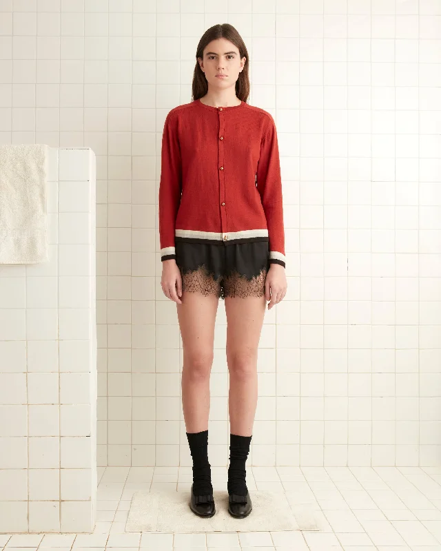 Women's Knit Sweater for Fall Fashion -Fairground Cardigan - Red