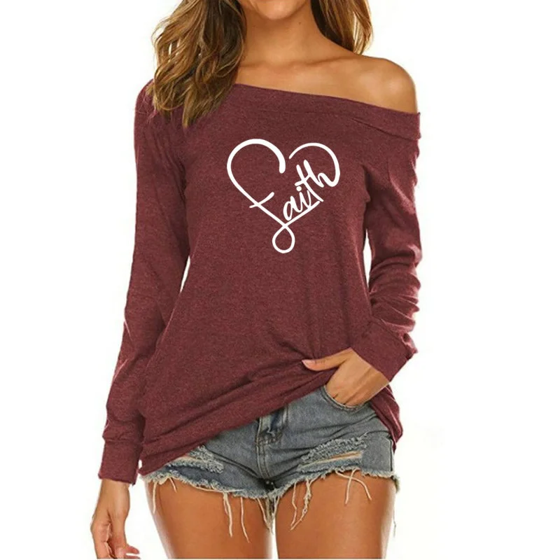 Women's Sports Short Sleeve T-shirt -Faith Hope Love Custom Logo American Long Sleeve Loose Autumn Tees T shirt Women fall 2022 women clothes Women's Sports Short Sleeve T-shirt -Faith Hope Love Custom Logo American Long Sleeve Loose Autumn Tees T shirt Women fall 2022 women clothes