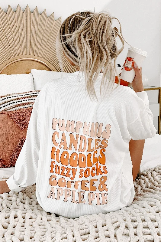 Women's Sweatshirts for Layering in Winter -Fall Friends Double-Sided Corded Graphic Crewneck (White) - Print On Demand Women's Sweatshirts for Layering in Winter -Fall Friends Double-Sided Corded Graphic Crewneck (White) - Print On Demand