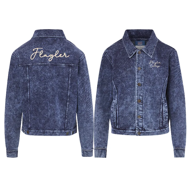 Women's Sweatshirts with Colorful Patterns -Flagler Acid Wash Terry Jacket