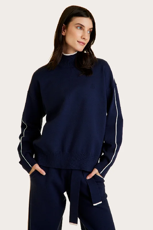 Women's Sweatshirts for Chilly Weather -Framed Knit Mock Neck