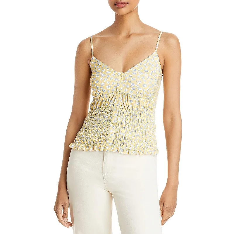 Women's Fashionable Tank Tops for Travel -French Connection Womens Printed Smocked Tank Top