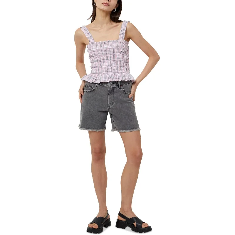 Women's Tank Tops for Casual Office Wear -French Connection Womens Yaki Stretch Smocked Tank Top Women's Tank Tops for Casual Office Wear -French Connection Womens Yaki Stretch Smocked Tank Top