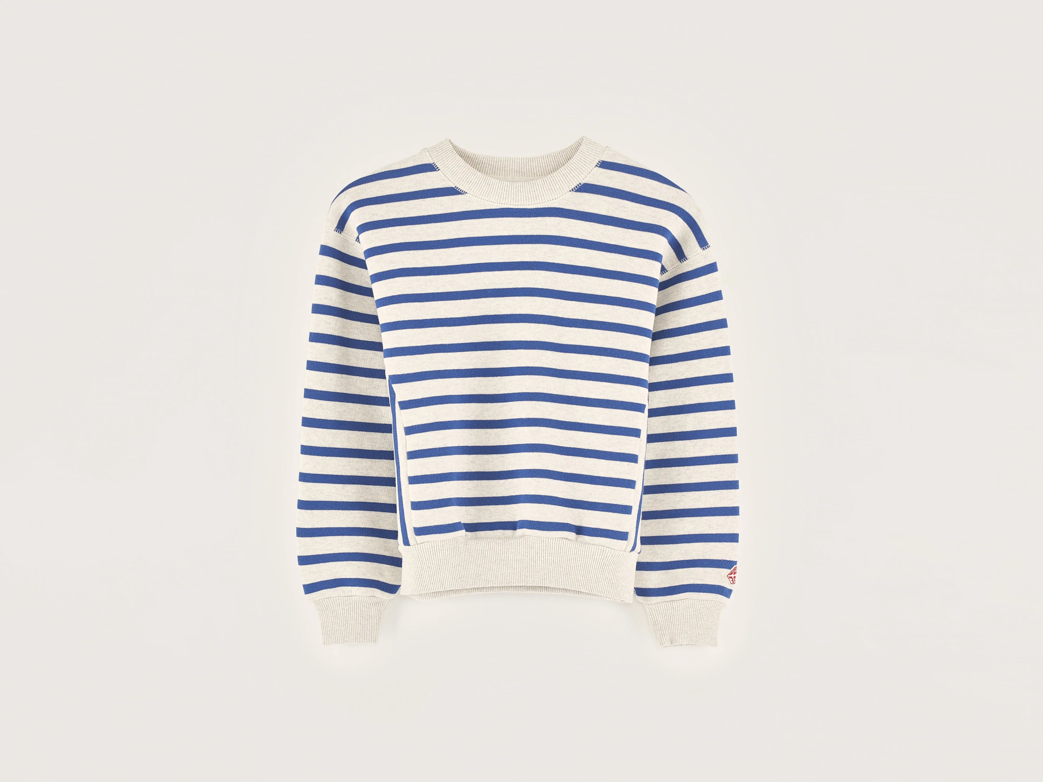 Women's Sweatshirts with Elastic Waistband -Fadoly round-neck sweatshirt (242 / G / STRIPE A)