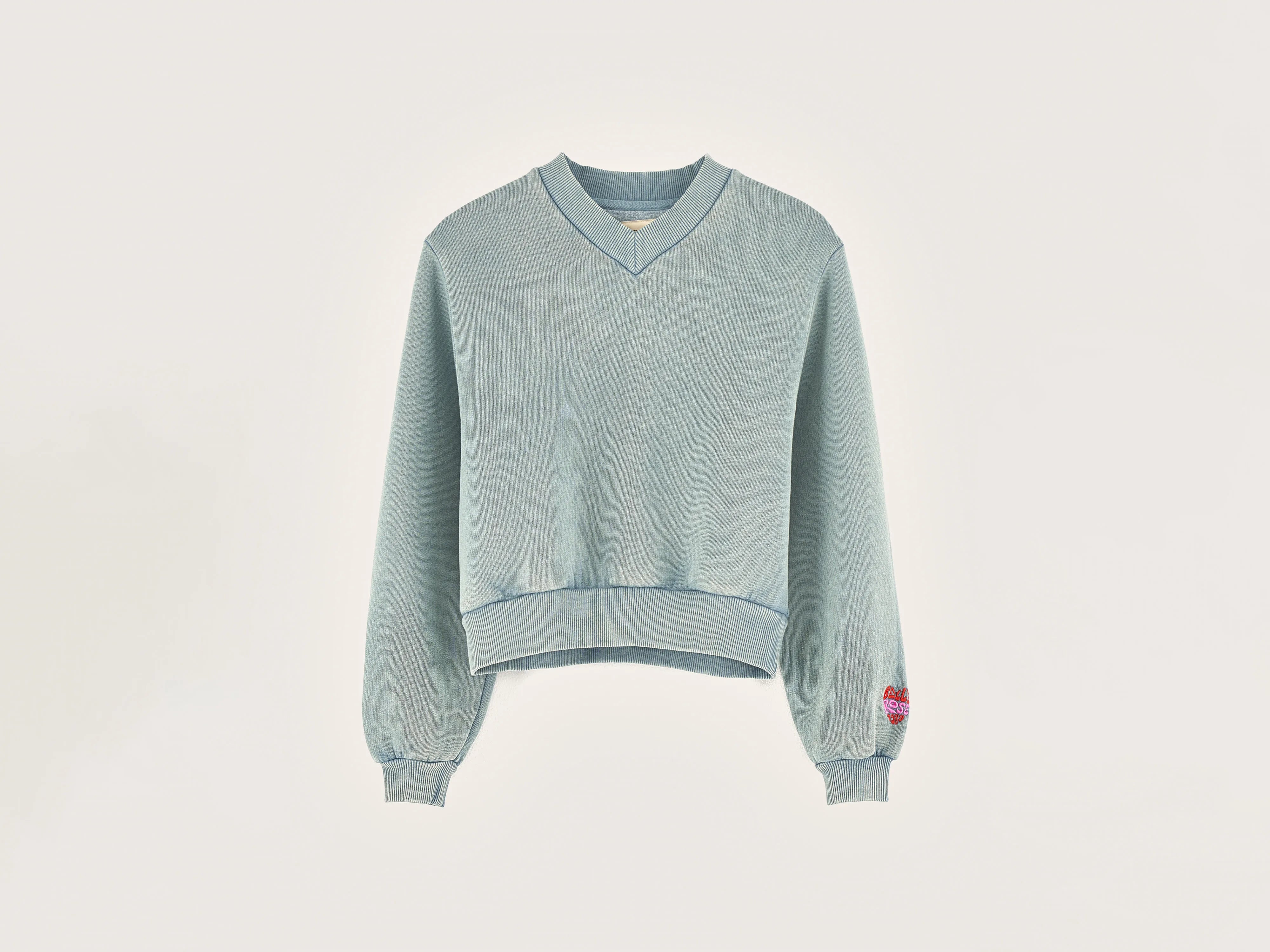 Women's Sweatshirts with Retro Vibe -Febie v-neck sweatshirt (242 / G / HYDRO)