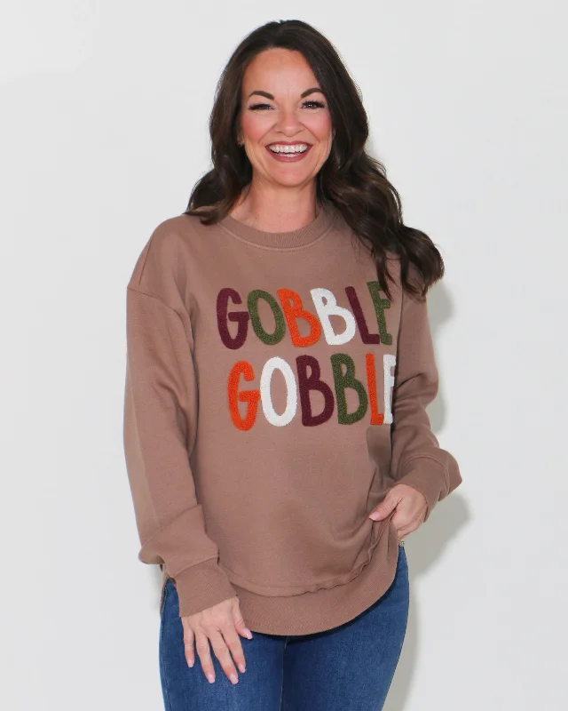 Women's Sweatshirts with Cute Animal Graphics -Gobble Gobble Pullover