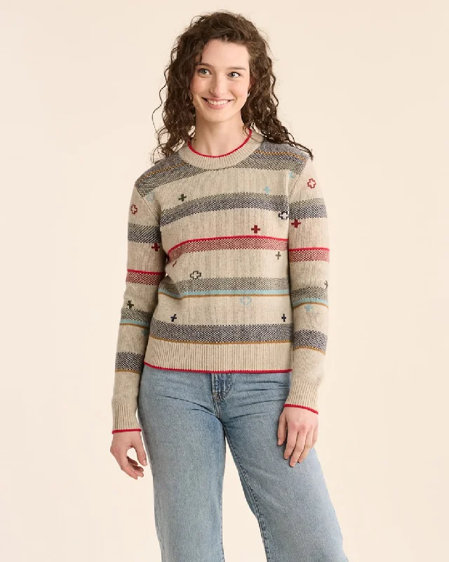 Women's Pullovers Sweater for a Chic Look-Graphic Merino Pullover Sweater<br>Oatmeal Heather Stripe