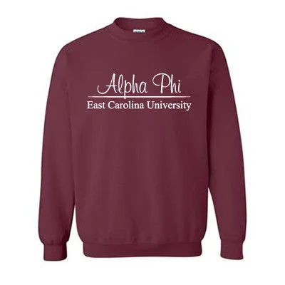 Women's Sweatshirts for Cool and Trendy Outfits -Greek Crewneck Sweatshirt, Printed Script Group and School - G180 - CAD Women's Sweatshirts for Cool and Trendy Outfits -Greek Crewneck Sweatshirt, Printed Script Group and School - G180 - CAD