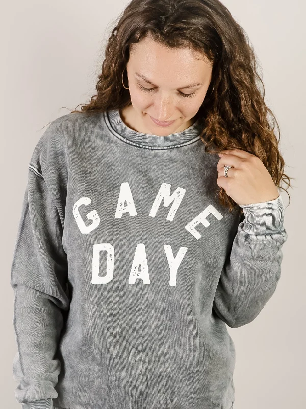 Women's Sweatshirts for Fitness and Running -Grey Mineral Brushed Game Day Sweatshirt Women's Sweatshirts for Fitness and Running -Grey Mineral Brushed Game Day Sweatshirt