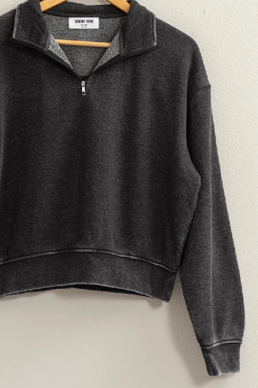Women's Patterned Pullovers Sweater-The Cozy Half Zip Pullover Sweatshirt
