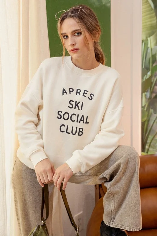 Women's Sweatshirts with Bold Back Designs -HANNAH SOCIAL CLUB PRINT LONG SLEEVE KNIT TOP Women's Sweatshirts with Bold Back Designs -HANNAH SOCIAL CLUB PRINT LONG SLEEVE KNIT TOP