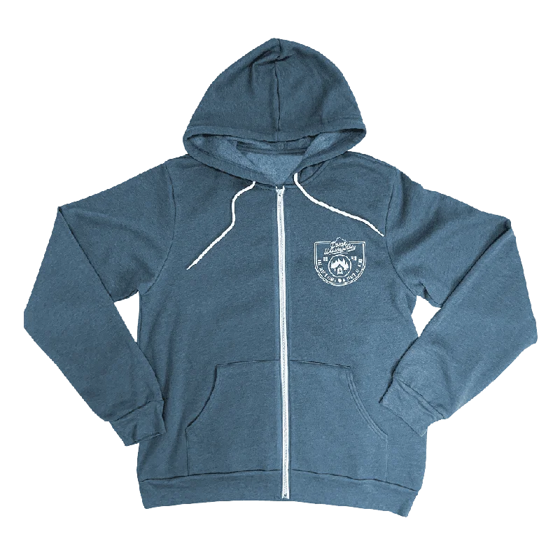 Women's Sweatshirts for Active Street Style -Heather Deep Teal "State of Mind" Zip Up Hoodie