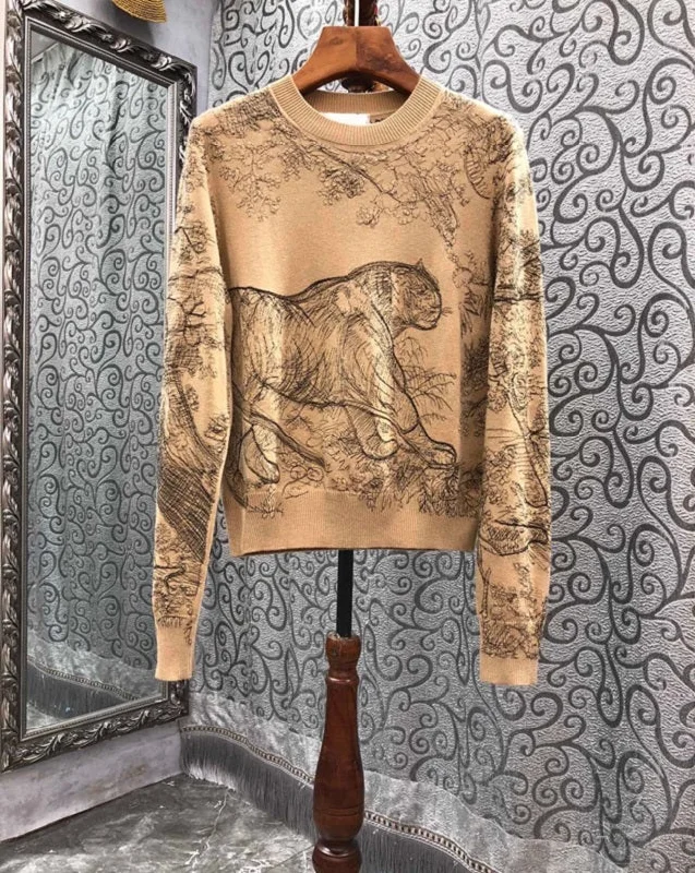 Women's Soft Wool Pullovers Sweater for Winter-High Quality Wool Sweaters 2022 Autumn Winter Pullovers Women Sexy Wild Animal Patterns Knitting Long Sleeve Casual Soft Jumpers