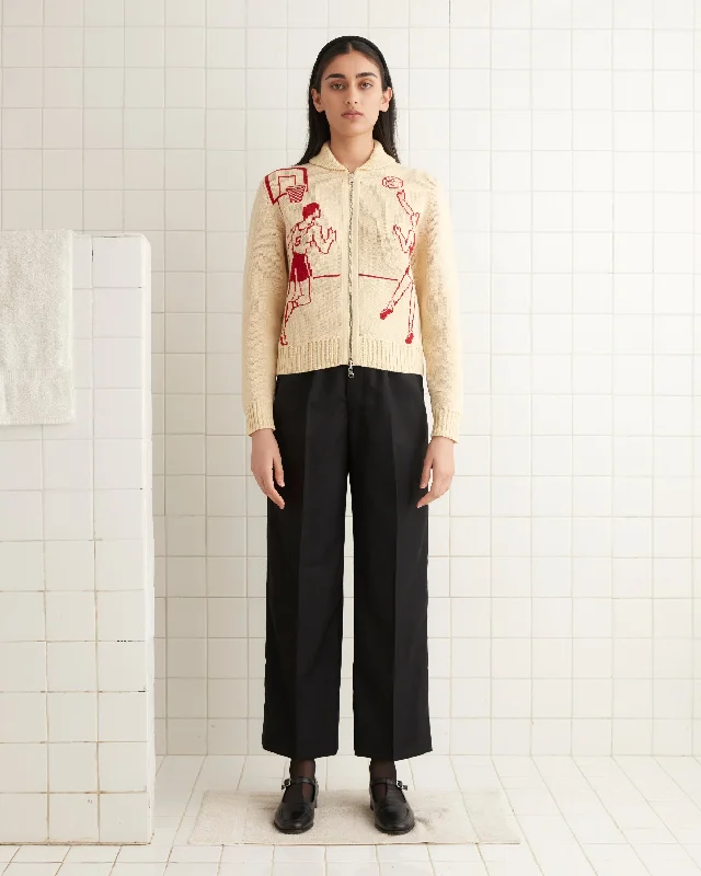 Women's Knit Sweater with Bell Sleeves -Hoop Cardigan