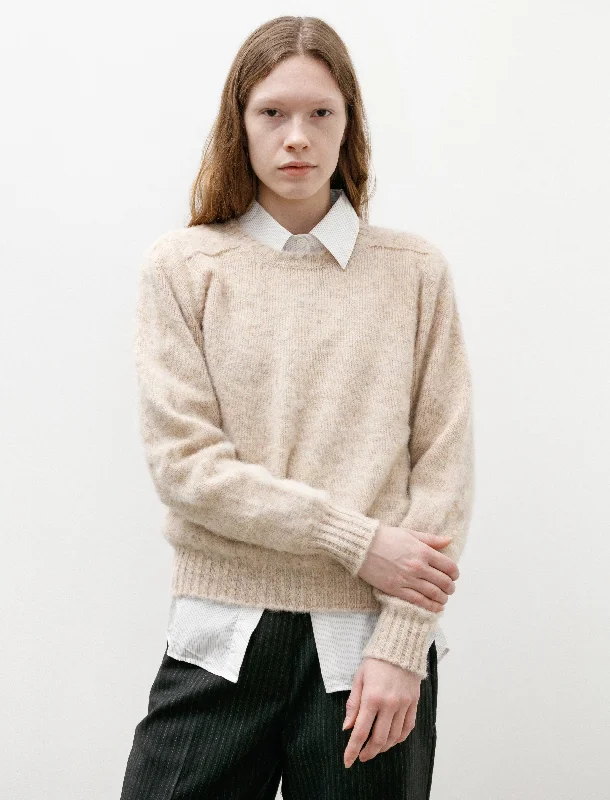 Women's Relaxed Wool Pullover Sweater with High Neck-Shaggy Bear Womens Pullover Twilight