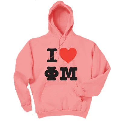 Women's Sweatshirts with Chic Detailing -I Love.. Printed Sorority Hoody - Gildan 18500 - CAD
