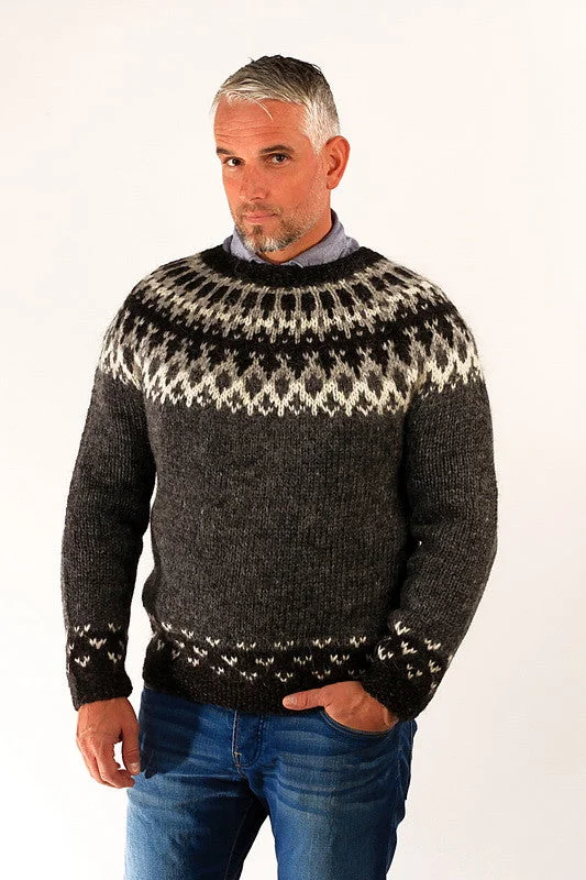 Women's Pullovers Sweater with Relaxed Fit-Skipper Wool Pullover Grey