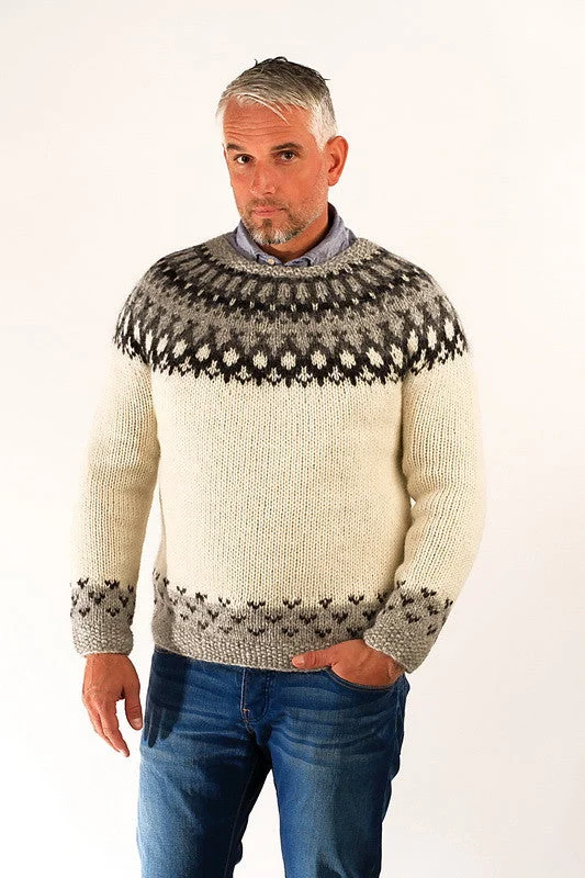 Women's Pullovers Sweater with Soft Fabric-Skipper Wool Pullover White