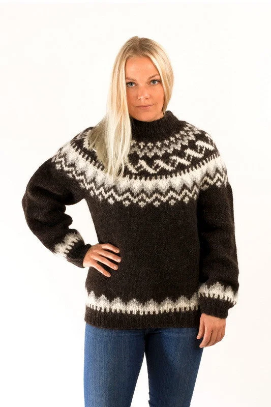 Women's Casual Pullover Sweater for Fall-Traditional Wool Pullover Black