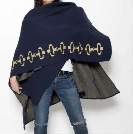 Women's Fitted Wool Pullovers Sweater-In2Green Horse Bit Wrap