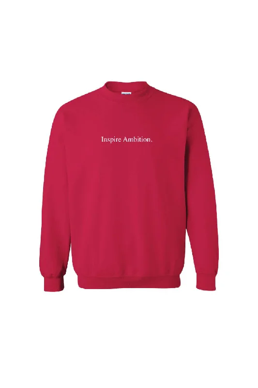 Women's Sweatshirts for Chill Weekends -Inspire Ambition Cherry Red Crewneck