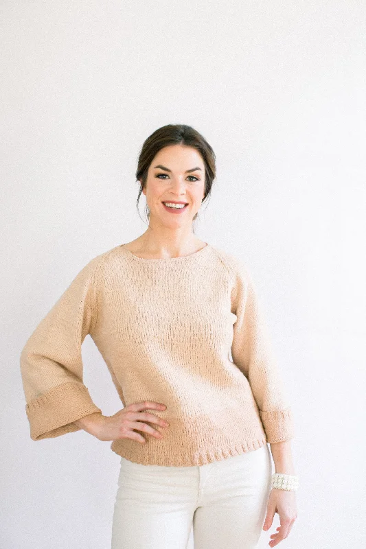 Women's Cozy Pullover Sweater with Side Slits-Isa Pullover in Ethiopian Cotton