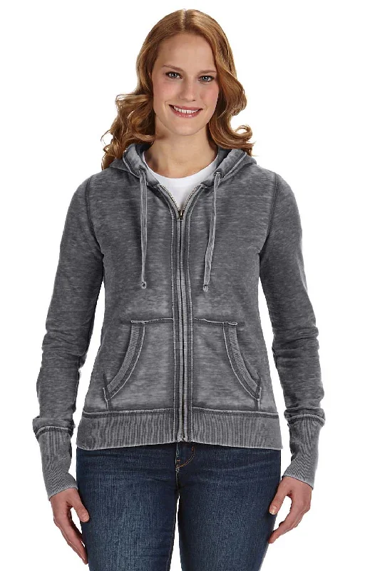Women's Sweatshirts for Winter Road Trips -J America Womens Zen Burnout Fleece Full Zip Hooded Sweatshirt Hoodie - Dark Smoke Grey Women's Sweatshirts for Winter Road Trips -J America Womens Zen Burnout Fleece Full Zip Hooded Sweatshirt Hoodie - Dark Smoke Grey