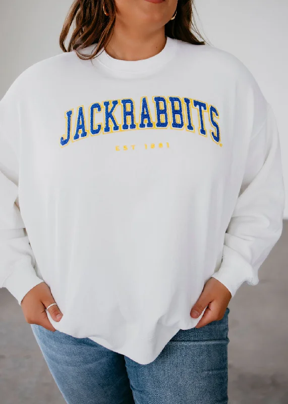 Women's Sweatshirts with Floral Print -Jackrabbits est. 1881 Crewneck