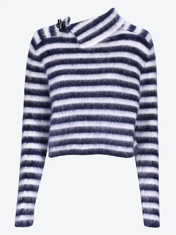Knit Tops with Sleeve Ruffles-Le pull marina sweater