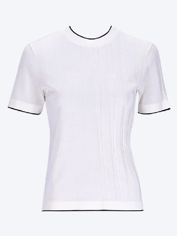 Knit Tops with Cut-out Design-Le tshirt tricot sweater
