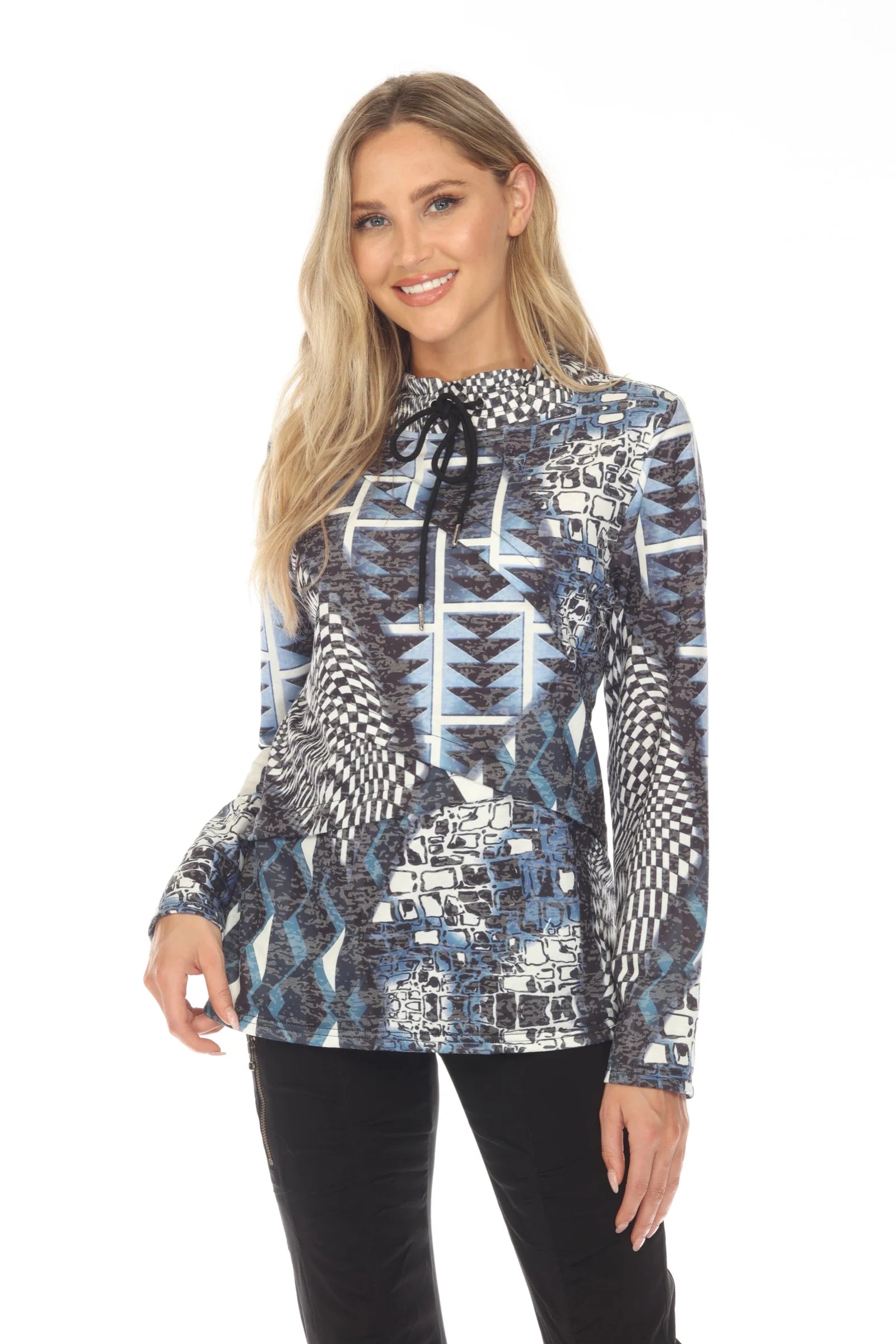 Women's Casual Knit Pullover Sweater for Comfortable Wear-Jillian Pullover - Blue Mix