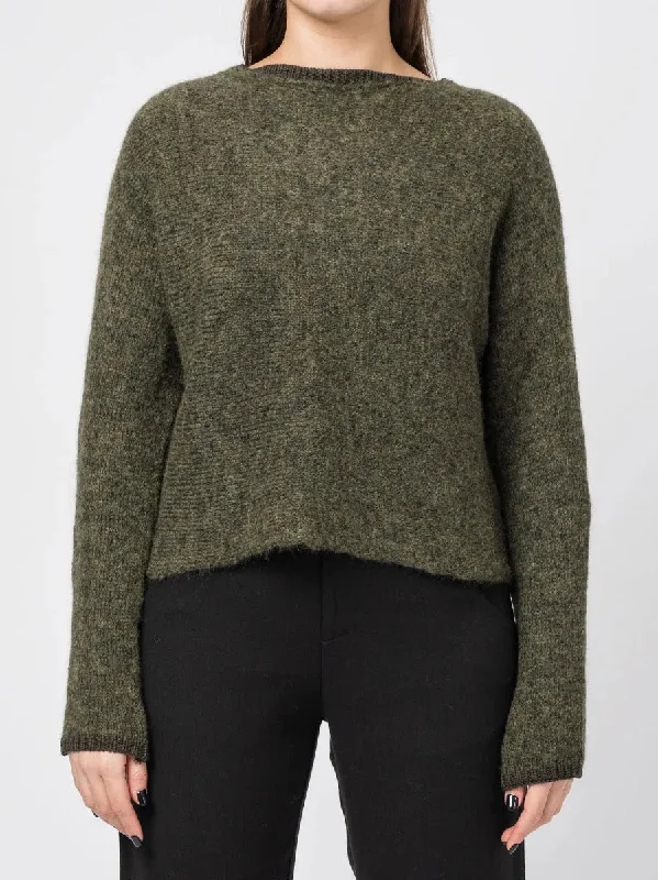 Women's Knit Sweater with Mesh Design -JUMPER