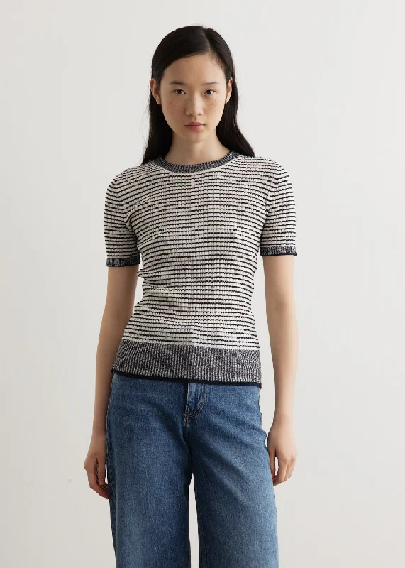 Women's V-neck Casual T-shirt for Daily Wear -Kilee Stripe Tee