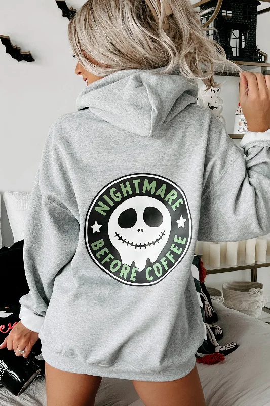 Women's Sweatshirts for Cozy Nights Out -Kind Of A Nightmare Double-Sided Parody Graphic Hoodie (Sport Grey) - Print On Demand