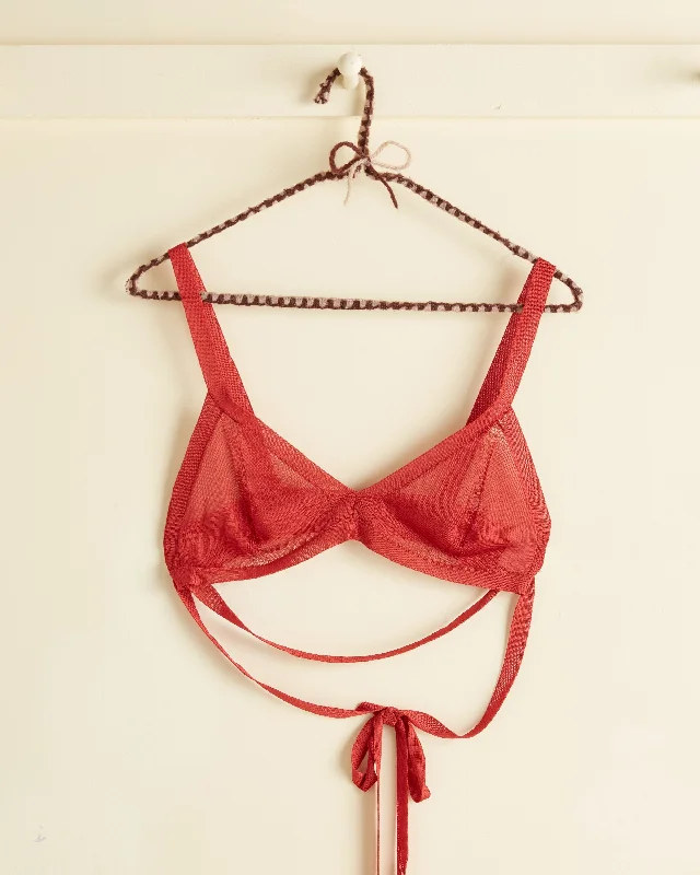Women's Knit Sweater for Casual Fridays -Knit Bra - Brick