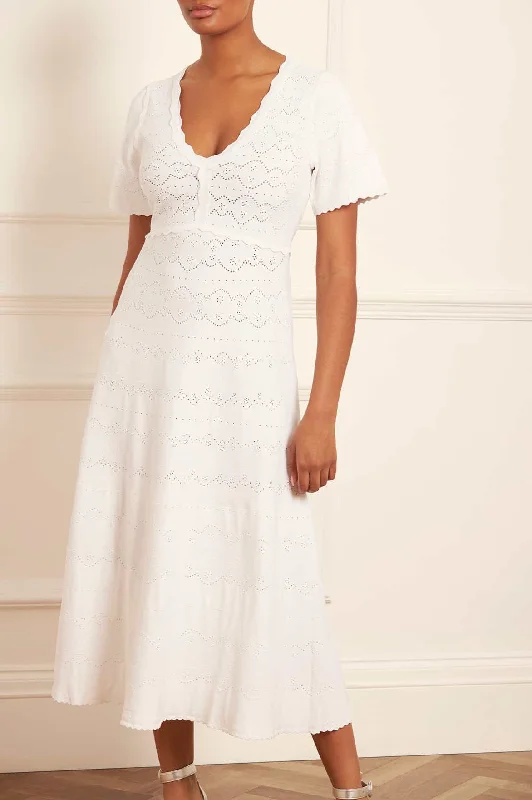 Knit Tops for Relaxed Fit-Lace Knit Gown