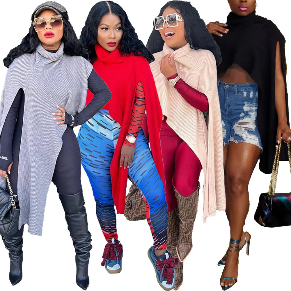 Women's Colorful Pullovers Sweater-Ladies Irregular Sweater Women Sweater Tops Sleeveless Loose Trendy Pullover Knitted Sweater with Turtleneck Women's Colorful Pullovers Sweater-Ladies Irregular Sweater Women Sweater Tops Sleeveless Loose Trendy Pullover Knitted Sweater with Turtleneck