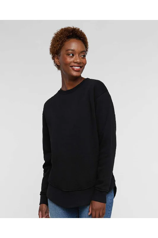 Women's Sweatshirts for Everyday Layers -LAT Womens Weekend Fleece Crewneck Sweatshirt - Black - NEW Women's Sweatshirts for Everyday Layers -LAT Womens Weekend Fleece Crewneck Sweatshirt - Black - NEW