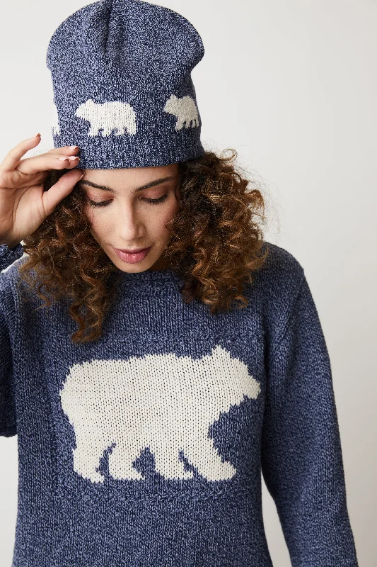 Women's Pullovers Sweater with Pattern-Canadiana Eco cotton "Laurentian Bear" Pullover Sweater