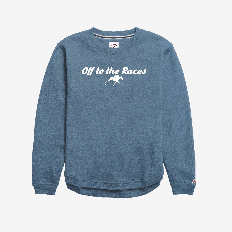 Women's Slimmer Fit Pullovers Sweater-League Keeneland Women's Off To The Races Victory Springs Crewneck Women's Slimmer Fit Pullovers Sweater-League Keeneland Women's Off To The Races Victory Springs Crewneck