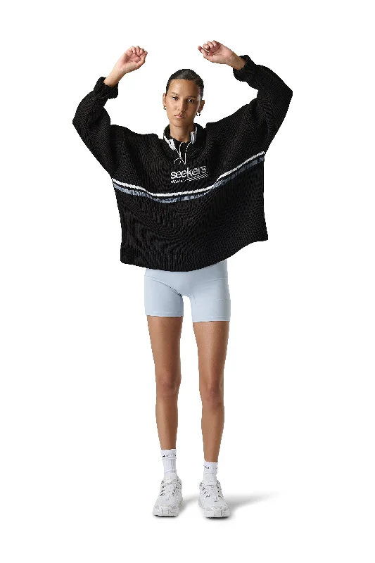Women's Sweatshirts with Athletic Style -Leisure Knit Sweater