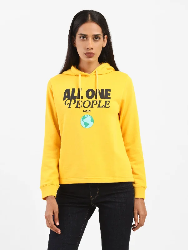 Women's Sweatshirts with Built-In Hood for Weather Protection -Women's Printed Hooded Sweatshirt