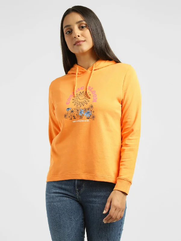Women's Sweatshirts for Bright and Colorful Styles -Women's Graphic Print Hooded Sweatshirt