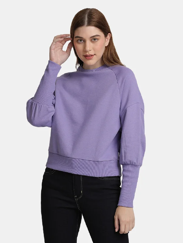 Women's Sweatshirts for Light Workouts -Women's Solid Round Neck Sweatshirt